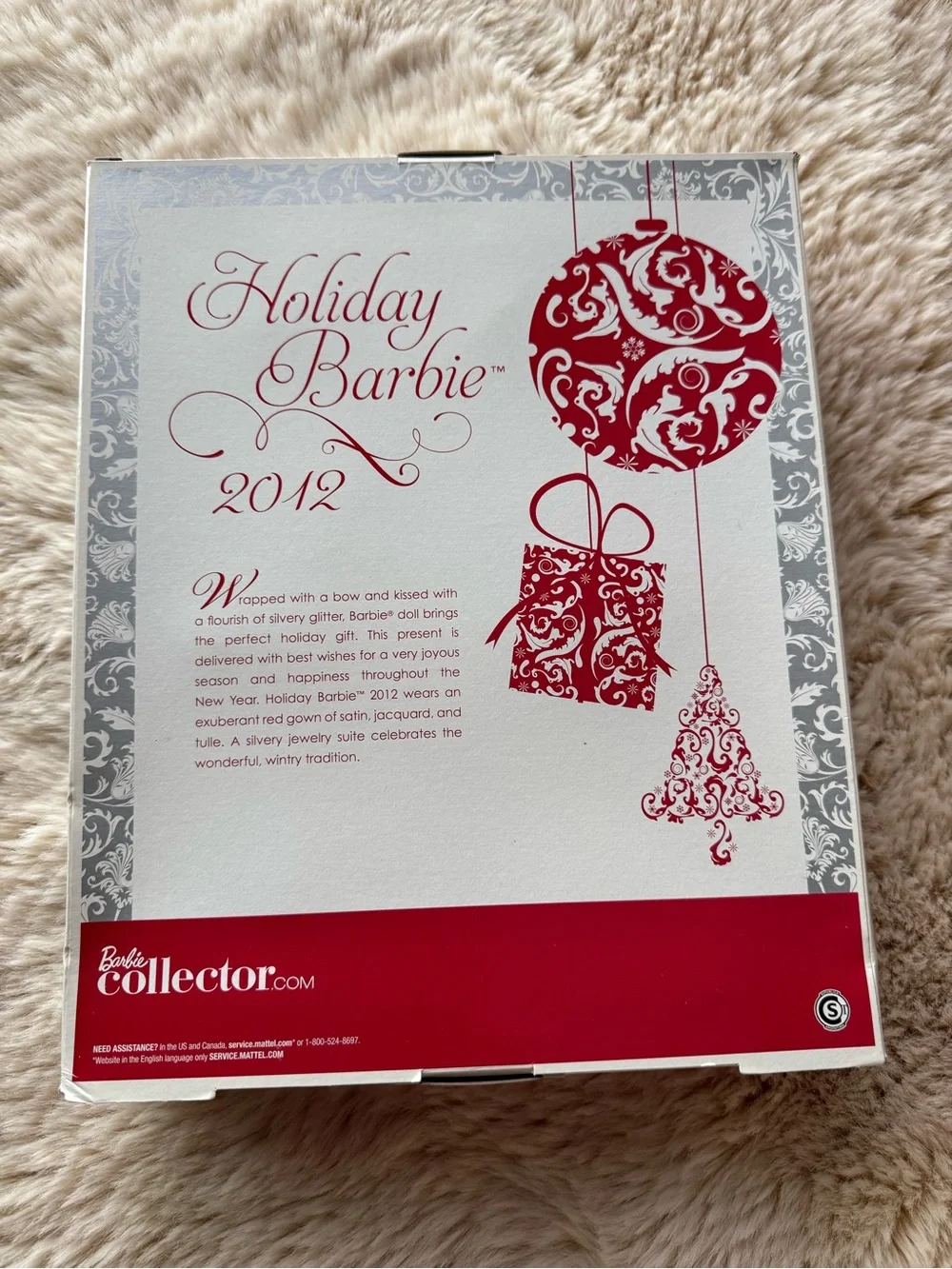 Barbie 2013 Holiday Barbie in White and Red Collector Box